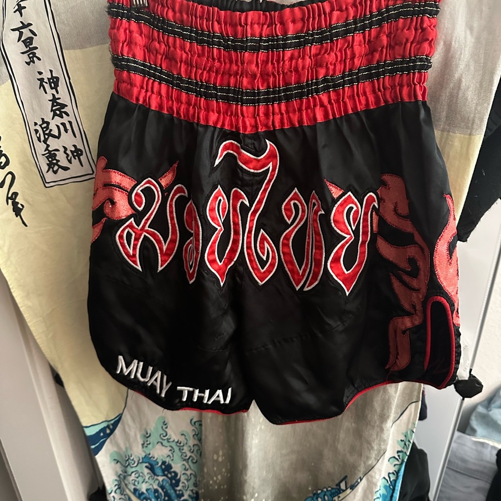 Black and Red Muay Thai Shorts